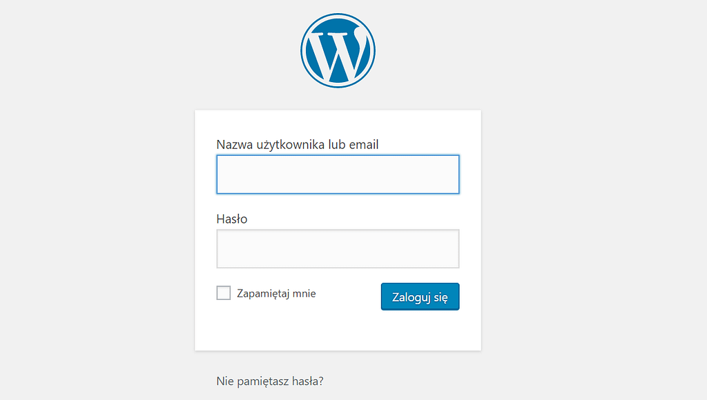 Logowanie do WordPress